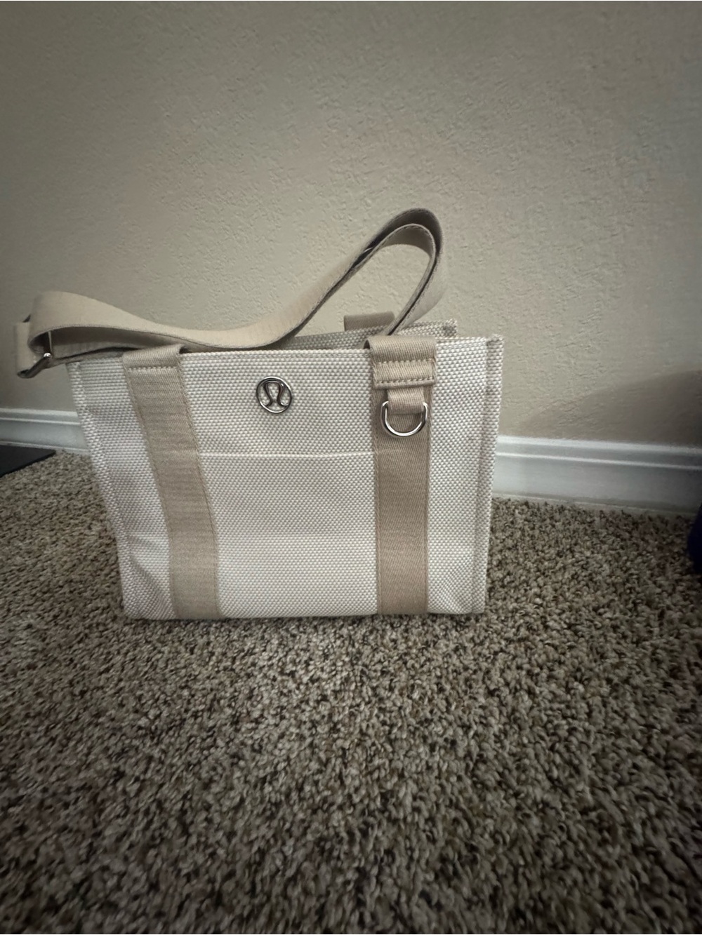 lululemon athletica Cream Canvas Shoulder Bag